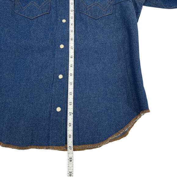 STAUD + WRANGLER The Western Shirt in Dark Rinse M - Picture 9 of 10